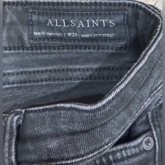 All Saints Mast Twisted Skinny Jeans. Washed black. Size 28w - Picture 4 of 6